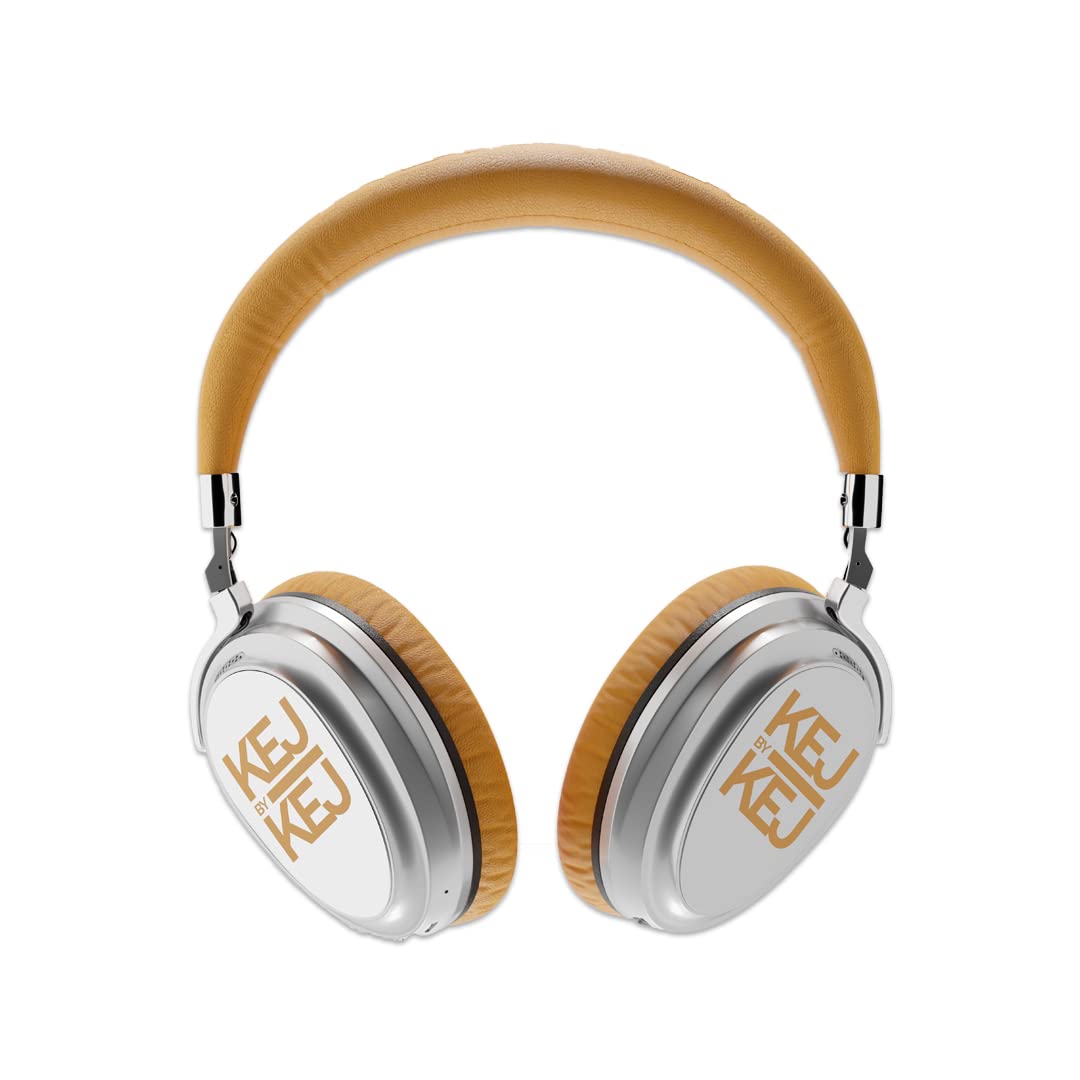 KEJBYKEJ® India's 1st and Only Headphone Brand Created by a 3X Grammy® Winning Artist Ricky Kej | AV900 ANC Version 2.0 | Bluetooth v5.2 | USB-C | Beige | 20 Hours Playtime | Android or iOS | | Beige Colour