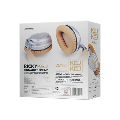KEJBYKEJ® India's 1st and Only Headphone Brand Created by a Grammy® Winning Artist | AV900 ANC | Beige | Designed by 3X Grammy® Award Winner Ricky Kej | 20 Hours of Playtime | Android or iOS | Beige Colour